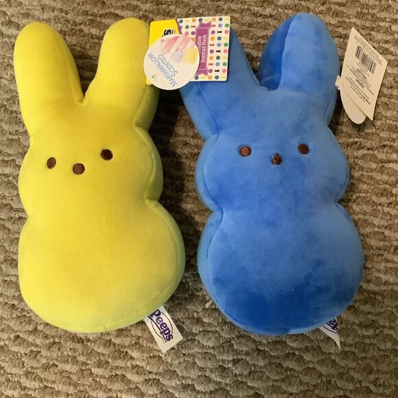 Peeps Yellow & Blue 9" Marshmallow-Scented Bunny - New With Tags - Picture 5 of 5
